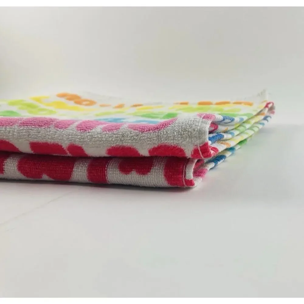 Sesame Street Love ELMO Bath Body Towel Busch Gardens Rainbow Hearts Face Large